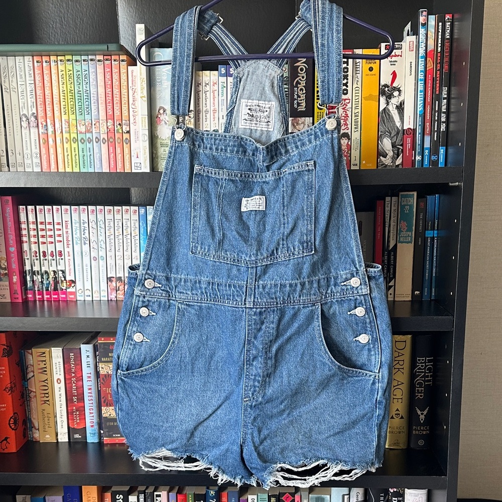 LEVI’s Denim Overalls with Distressed Hem